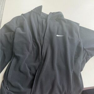 Nike Black Fleece Jacket with White Swoosh Detail